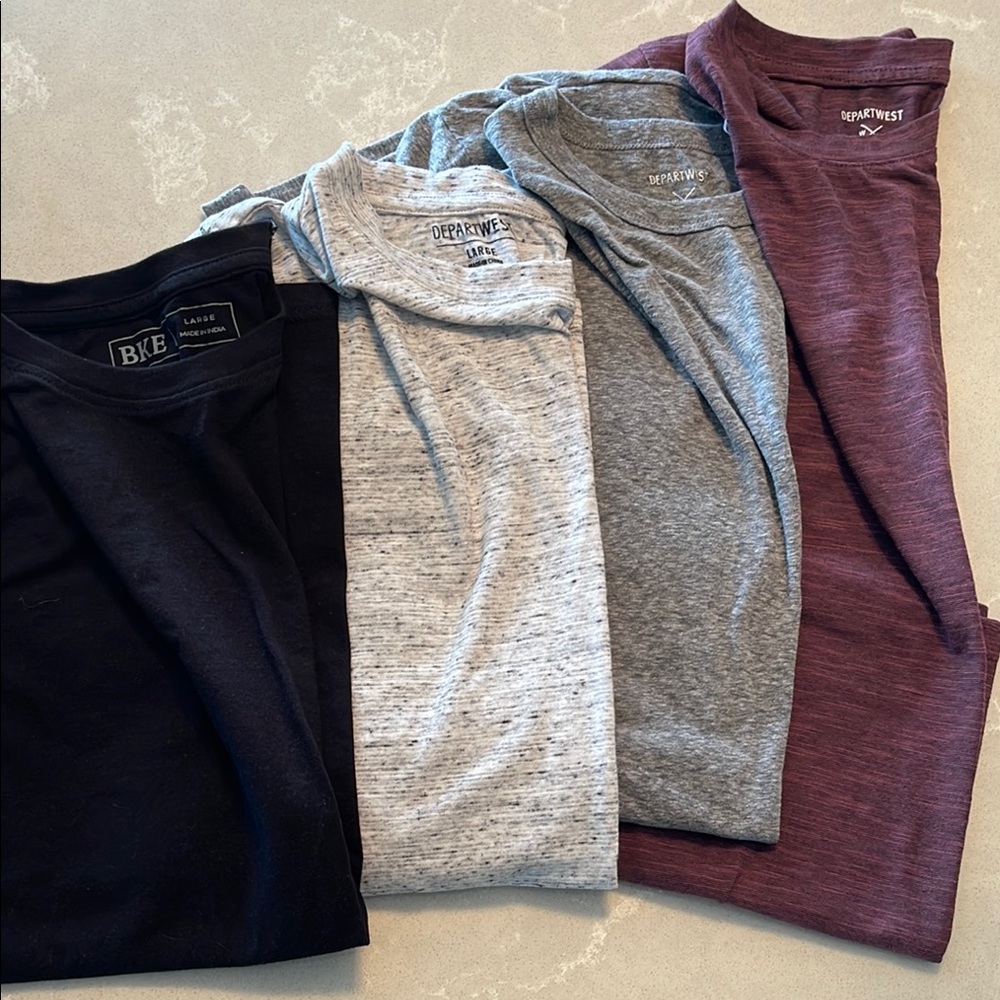 Men's T-Shirt Bundle in Black, Gray, and Maroon